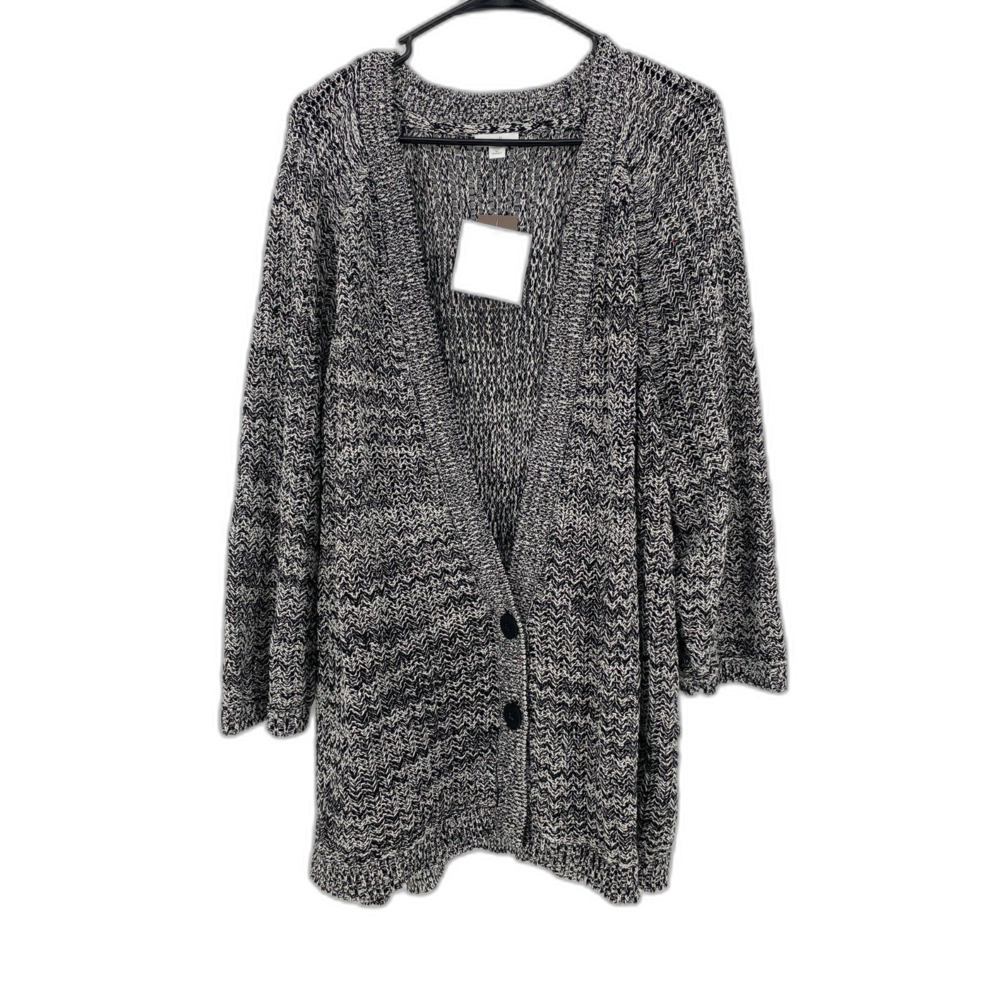 NWT J. Jill Button Front Cardigan Blackcream Womens 4X